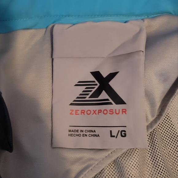 ZeroXposur Men's Gray and Blue Swim Trunks - Picture 4 of 5